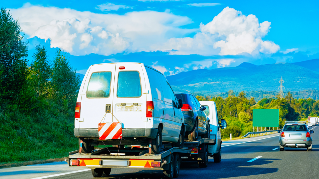 towing a white car