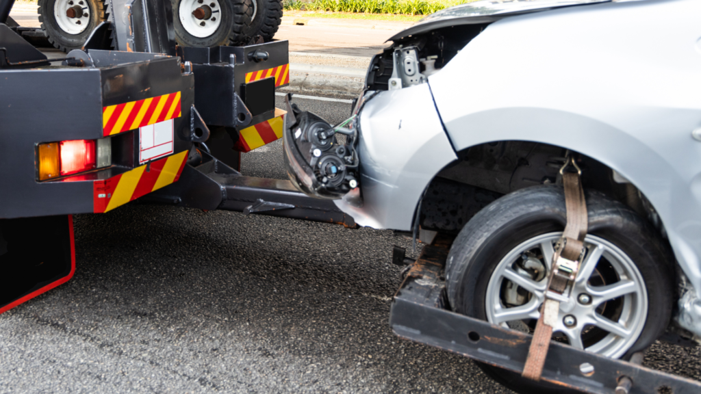 towing a damaged car